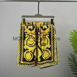 Men's Shorts Men Short With Pockets Golden Print New Mens Swim Trunks Quick Dry Beach Shorts Swiming Trunks Swimwear Bathing SuitsH2421