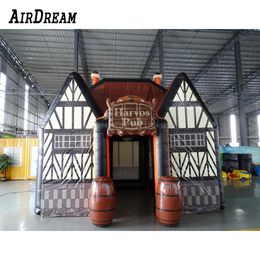 10m Lx5mWx5mH (33x16.5x16.5ft) wholesale Custom Design Portable Outdoor Inflatable Irish Pub Bar Tent House with Casks Blow Up For Event Party