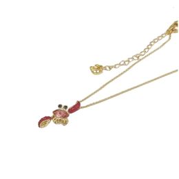 Swarovski Necklace Designer Women Original Quality Necklaces Luxury Fashion WomenRed Cute Little Crab Necklace With Cute Ocean Shape