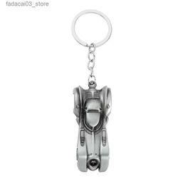 Keychains Lanyards Vintage Batmobile Keychain Trend Bat Chariot Metal Pendant Keyring Car Backpack Key Holder Fashion Jewelry Accessories Gifts Q240201
