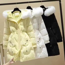 Women's Trench Coats Cotton Padded Jacket With Plush And Thickened Versatile Zipper Medium Length Sweet Elegant Ladies Small Fragrance