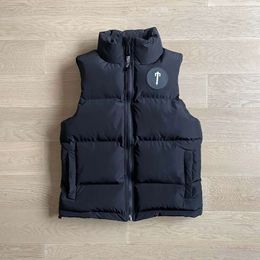Черный жилет большого размера American Trapstar, хлопковая зимняя толстая модная универсальная куртка