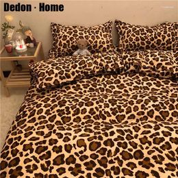 Bedding Sets Fashion Leopard Pattern Duvet Cover Bed Linen Pillowcase 3/4Pcs Twin Queen King Size Clothes Home Textiles