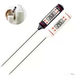 Thermometers Fast Stainless Steel Bbq Meat Thermometer Kitchen Digital Cooking Food Probe Hangable Electronic Barbecue Household Tempe Dhfvj