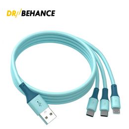 Durable Fast Charging Flexible Liquid Silicone Tape Lampt Data Cable Rubber Micro Android iphone type c Mobile Phone Charger Cables 11 LL