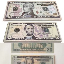 50% size USA Dollars Party Supplies Prop money Movie Banknote Paper Novelty Toys 1 5 10 20 50 100 Dollar Currency Fake MoneyUJ24