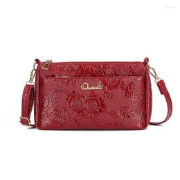 Evening Bags Women's Bag Korean Multi Layered Lacquer Leather Single Shoulder Diagonal Straddle Buying Vegetable Mini Crossbow