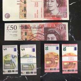 Prop Money Toys Uk Euro Dollar Pounds GBP British 10 20 50 commemorative fake Notes toy For Kids Christmas Gifts or Video Film 1005209646XEB0