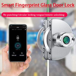 Smart Lock Fingerprint Glass Door Intelligent Electronic Single And Double Sliding Residence Office Shop
