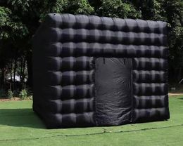 Tenda de cubo inflável preta e branca, abrigo portátil para sala de eventos ao ar livre, cabine de foto para feiras e festas