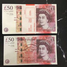 Prop Money Toys Uk Euro Dollar Pounds GBP British 10 20 50 commemorative fake Notes toy For Kids Christmas Gifts or Video Film 100 PCS/PackEDLPP78E