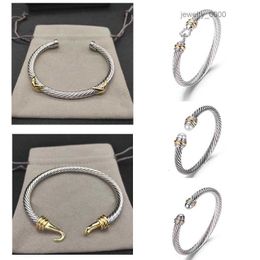 luxury bracelet cable bracelets DY pulsera designer Jewellery women men silver gold Pearl head X shaped cuff Bracelet david Y jewelrys christmas gift 5MM ggh
