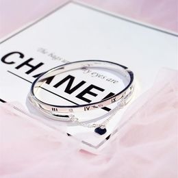 Bangles Female Heart Forever Love Brand Charm Bracelet for Women Famous Jewelry Whole- Rose Gold Stainless Steel Bracelets239y