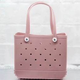 Silicone Bogg Bag Waterproof Storage Baskets Woman Eva Garden Tote Large Shopping Washable Beach Purse Eco Jelly Candy Lady Handbags 2564