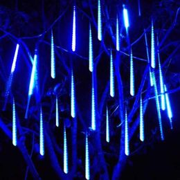 8 Tube Christmas Fairy Lights Led String Lights Meteor Shower Rain Light Outdoor Decoration Street Garland Halloween Party Lamp Y2254i