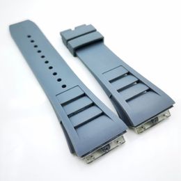 25mm Grey Watch Band Rubber Strap For RM011 RM 50-03 RM50-01203s