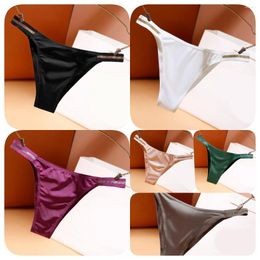 Women's Panties Traceless Women Thong Brief Ice Silk Bikini For T-back Triangle Knicker Sexy Female Underpant Intimate Underwear