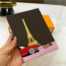 Womens Designer Card Holder PASSPORT COVER Fashion luxury business Protection Case Trendy Credit Mens Wallet Brown Iconic337F