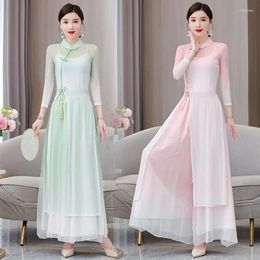 Casual Dresses Classical Dance Dress Chinese Style Improved Cheongsam Ancient Cool And Thin Show Temperament National Suit