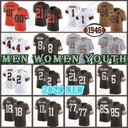 95 Myles Garrett Nick Chubb Football Jersey Joe Flacco Joe Thomas Clevelands Brownes Jeremiah Owusu-Koramoah Amari Cooper Denzel Ward Elijah Moore Deshaun Watson d1