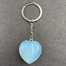 Decorative Figurines XHS3 Natural Agate Crystal Love Pendant Heart-shaped Keyring Stone Peach Heart