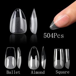 504Pcs American Gel X Capsule Nail Extension System Full Cover Soft Short Stiletto Almond Press On Nails For Sculpted Fake Nail 240201