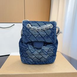 Schultasche Denim-Rucksack Designer-Rucksäcke Damen Kettentasche Büchertaschen Damenmode All-Match Diamond Lattice Rucksack Schultaschen