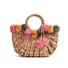 Shoulder Bags 2019 new fasion ollow straw bag temperament color air ball and-woven female soulder portable beacH2421