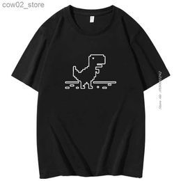 Men's T-Shirts Offline Graphic T Shirts Trex Cactus Browser Network Crash Error Fashion Mens T-Shirt Summer Cotton T-Shirt Mens Clothing Q240201