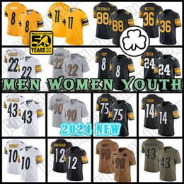 8 Kenny Pickett George Pickens Football Jersey Najee Harris T.J. Watt Pittsburghs Steeleres Mitch Trubisky Jerome Bettis Troy Polamalu Franco Harris Fitzpatrick d1