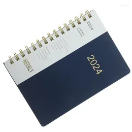 Year Spiral Binder Notebook Agendas Planner Diary Weekly Organizer Note Books Monthly Kraft Paper Schedule