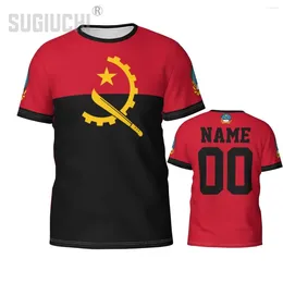 Men's T Shirts Custom Name Number Angola Flag Emblem 3D T-shirts For Men Women Tees Jersey Team Clothes Soccer Football Fans Gift Shirt