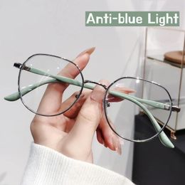 Sunglasses Fashion Anti Blue Light Eyewear Women High Definition Round Frame Glasses Unisex Computer Optical Eyeglasses