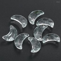 Chandelier Crystal 5pcs Crescent Loose Beads Single Hole Faceted Glass Moon Shape Bead For Curtain Decoration Accessory