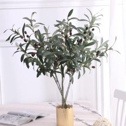 Decorative Flowers Unique Artificial Olive Tree Branch Silk DIY False Plant Fake Pography Props Household Supplies