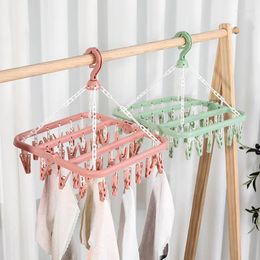 Hangers Multifunctional 32 Clip Drying Rack Adult Children Underwear Socks Clothes Hanging Folding Plastic Storage Racks