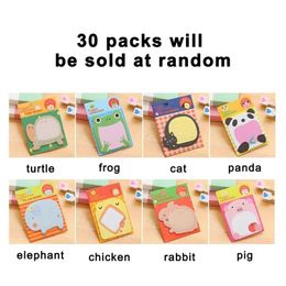 30 Packs Office Home Cute Cartoon Paper Fun 600 Sheets Memo Pad Animal Shaped Roommates Gifts Supplies Message Sticky Notes 240122