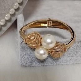 Charm Bracelets 2024 Vintage Pearl Bead Cham Bracelet Woman &Bangle For Women Wedding Jewellery Birthday Gift E195