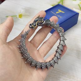 Waterproof Stainless Steel Dragon Men Bracelet Hip Hop Rock Style Golden Horn Domineering Women Party Vintage Fashion Jewelry