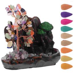 Decorative Flowers Crystal Tree Decoration Home Office Desktop Ornament Table Backflow Incense Holder