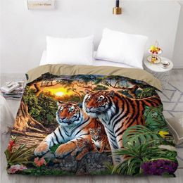 Design Custom Duvet Quilt Comforter Blanket Cover Case Bed Linens Bedding Set Black Animals Tiger Home Textile LJ201015209Y