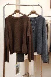 Women's Sweaters THE R Autumn And Winter Minimalist High-end Style Loose Lazy Luxury Old Money Alpaca Hair Round Neck Top