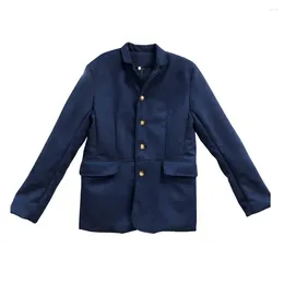 Men's Jackets Casual Men Solid Color Coat Retro Lapel Jacket Long Sleeve Single-breasted Slim Fit