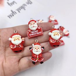 Charms 10pcs Kawaii Christmas For Jewellery Making Lovely The Santa Claus Old Man Pendants Diy Earring Keychain Finding C1428