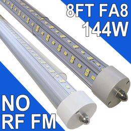 8Ft Led Bulbs, 144W 18000lm 6500K(25 Pack), 8 Foot Led Bulbs, T8 T12 Led Replacement Lights, FA8 Single Pin Clear Cover, Replace F96t12 Fluorescent Light Bulb usastock