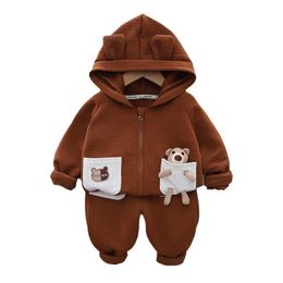 Spring Autumn Baby Clothes Suit Children Boys Hooded Jacket Pants 2Pcs/Sets Toddler Casual Sports Costume Kids Tracksuits 240131