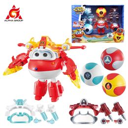 Super Wings S6 5 Inches Transforming Jett ball Iron Power Robots Deformation to Aeroplane Action Figures Anime Kid Toys 240119