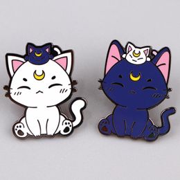 Brooches Kawaii Cat Cartoon Anime Hard Enamel Pins Lapel For Backpack Badge Jewelry Clothing Accessories Birthday Gift