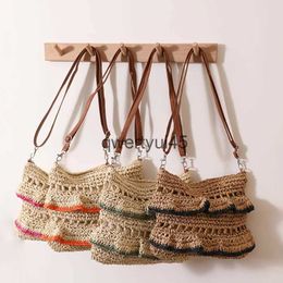 Shoulder Bags Crossbody Lace Grass Wit Lotus Leaf Edges Summer Colored Woven Beac VacationH2421