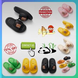 Designer Flat Little Bear sliders slides sandals for men women anti slip wear Light weight breathable Low cut super soft Fashion Hot unisex Pool Size 35-46